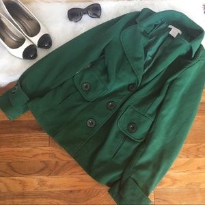 EUC Charlotte Russe Green Heavy Button Coat